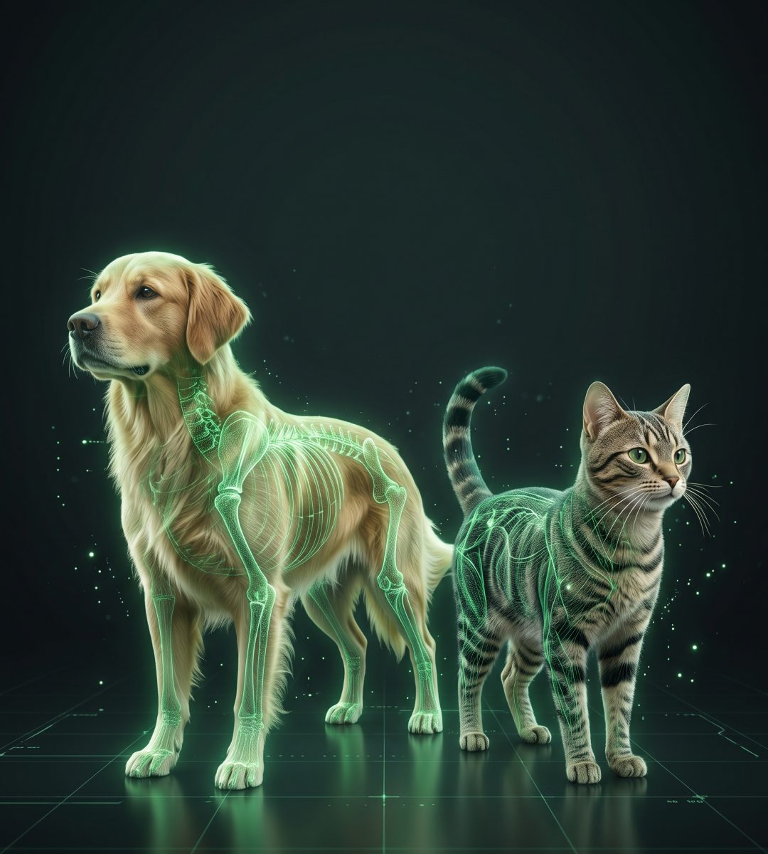 Cão e gato em momento de serenidade e equilíbrio emocional